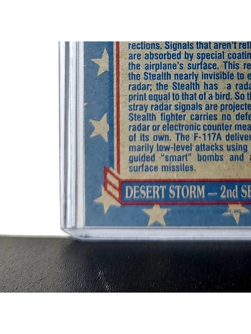 F-117A Stealth Fighter 1991 Topps Desert Storm #119 Card